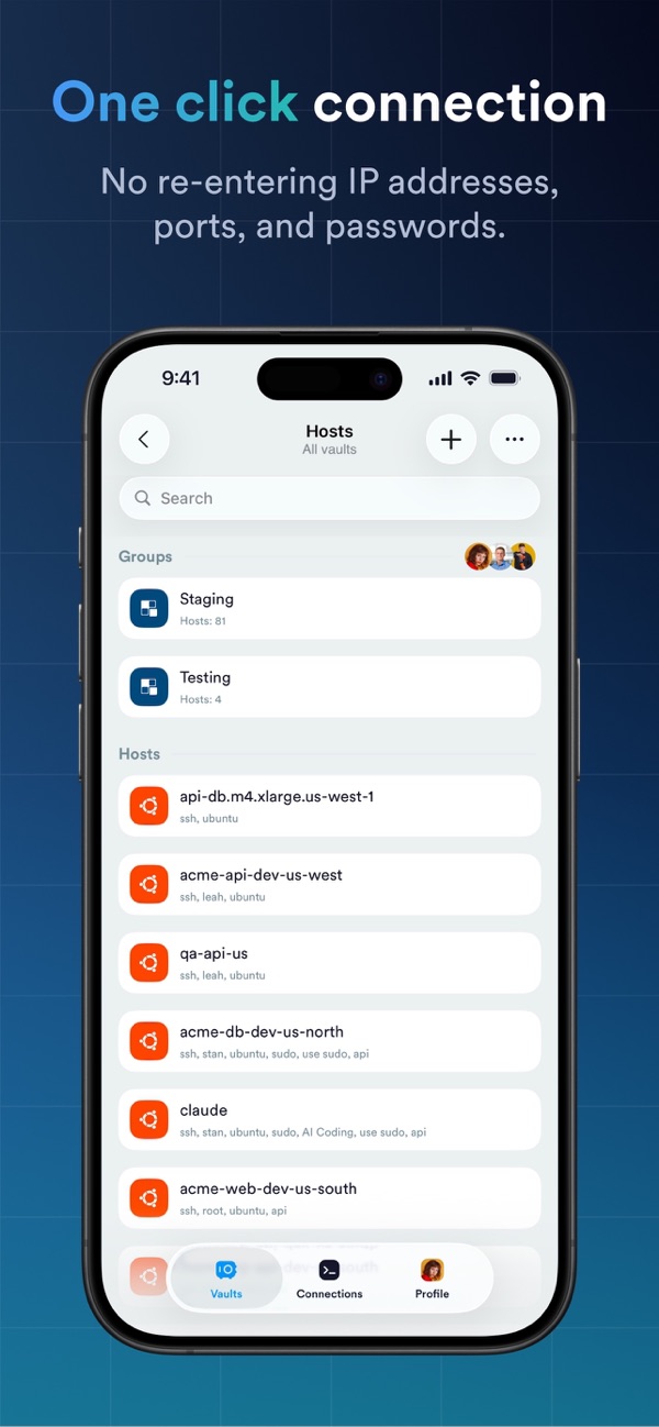 Termius iPhone screenshot 1