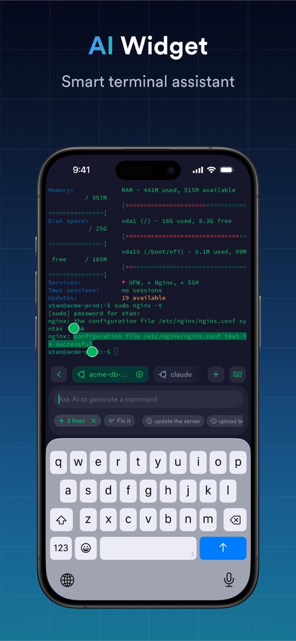 Termius iPhone screenshot 2
