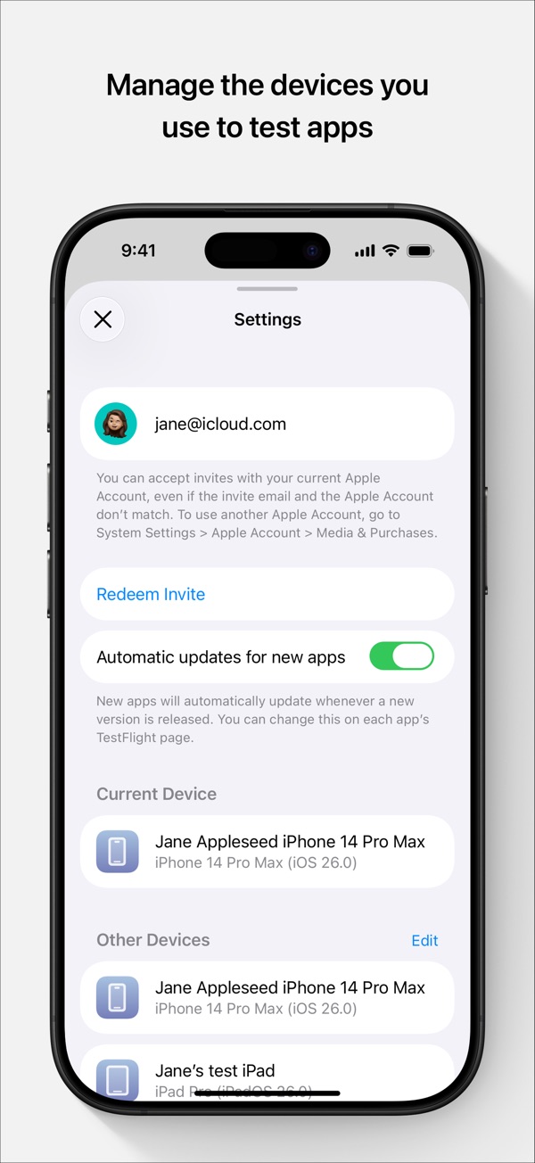 TestFlight iPhone screenshot 4