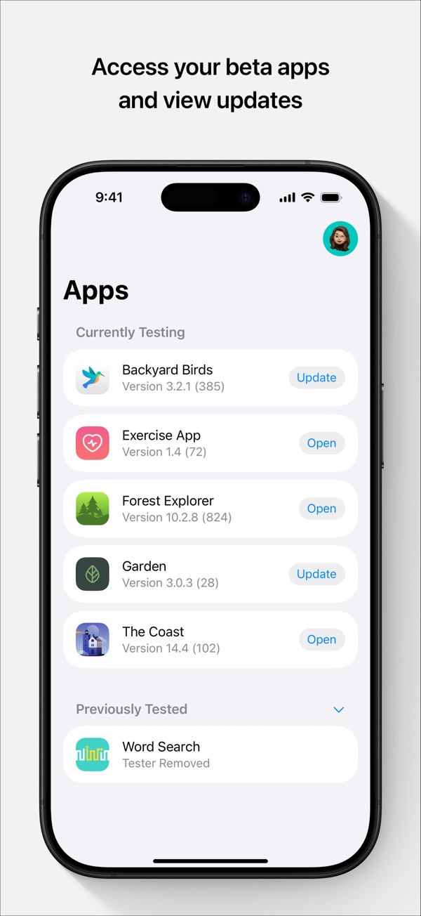 TestFlight iPhone screenshot 1