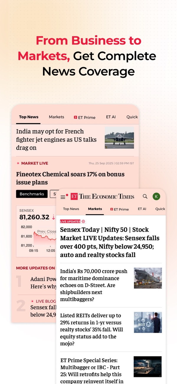 The Economic Times iPhone screenshot 2