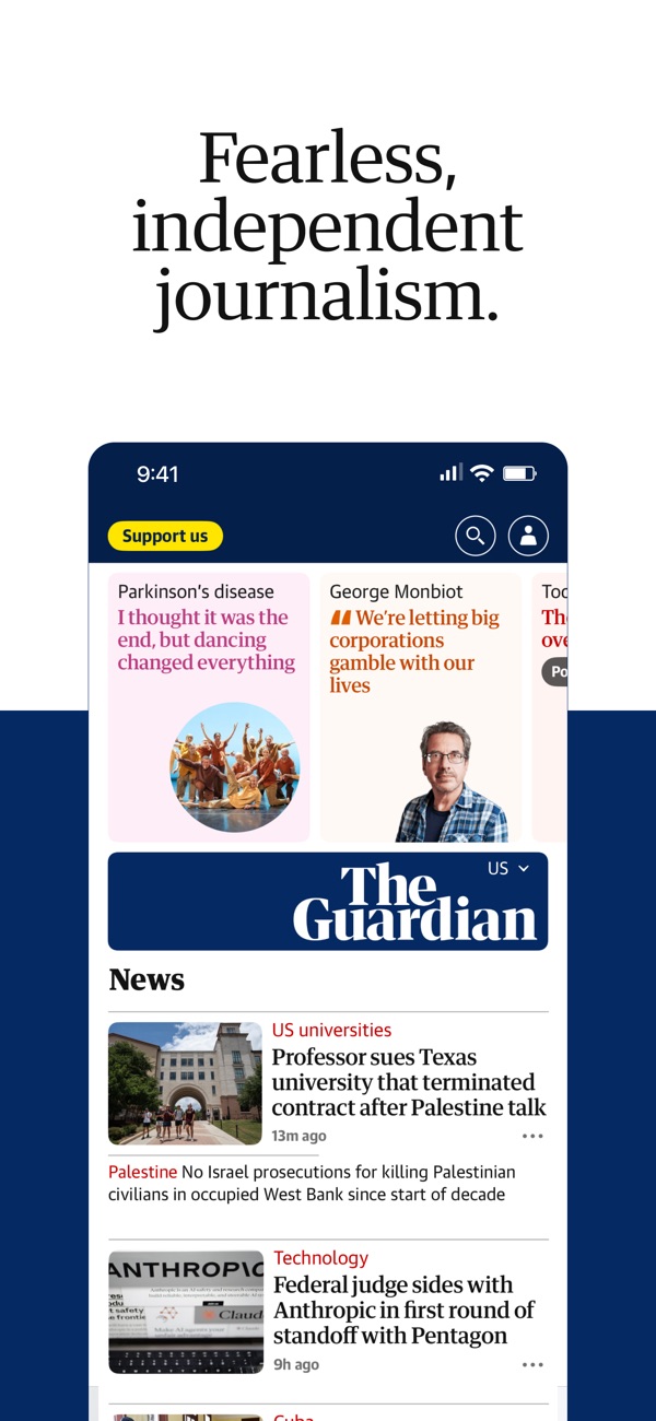 The Guardian iPhone screenshot 1