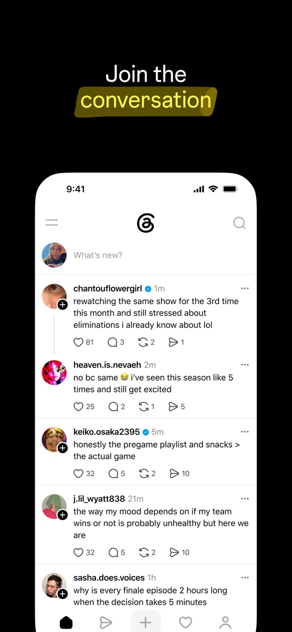 Threads iPhone screenshot 1