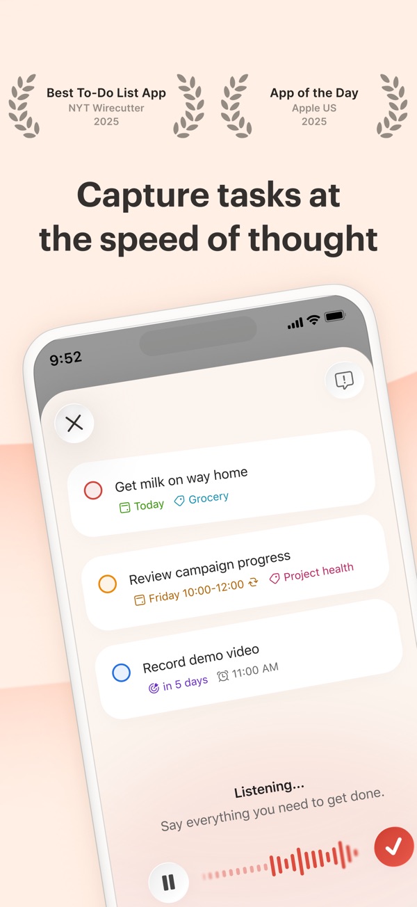 Todoist iPhone screenshot 1