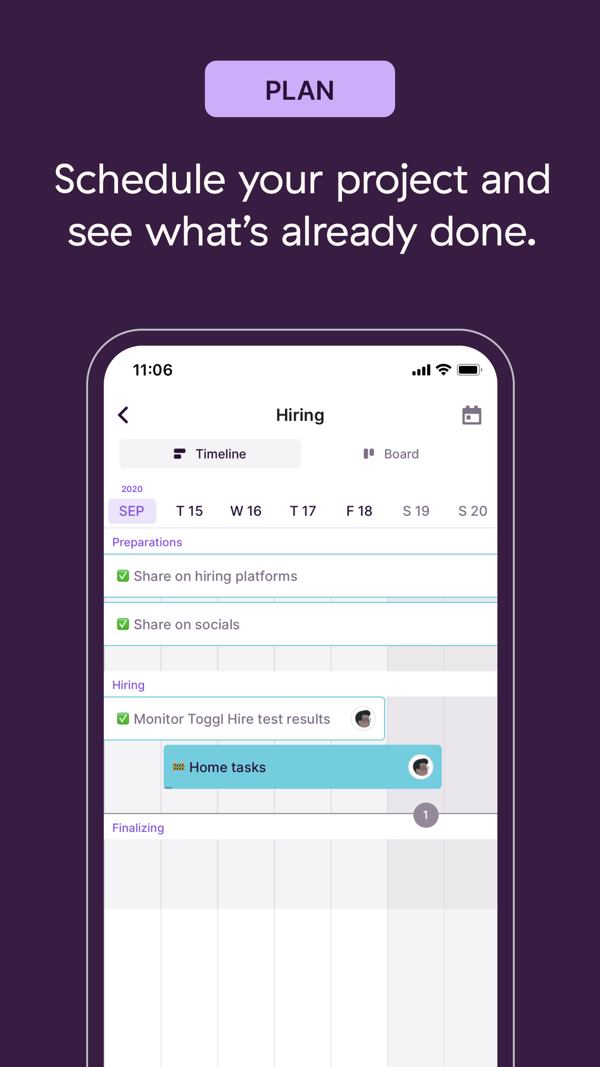 Toggl Plan iPhone screenshot 4