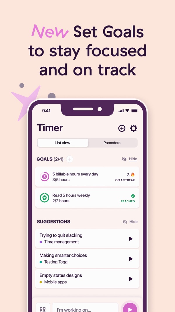 Toggl Track iPhone screenshot 3