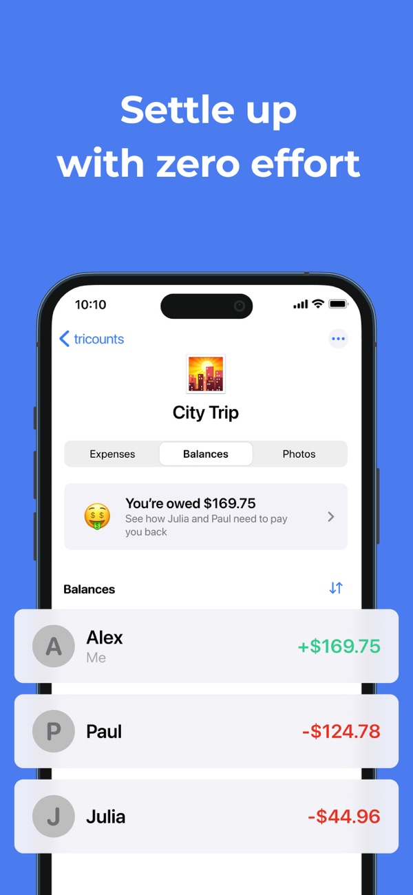 tricount iPhone screenshot 5