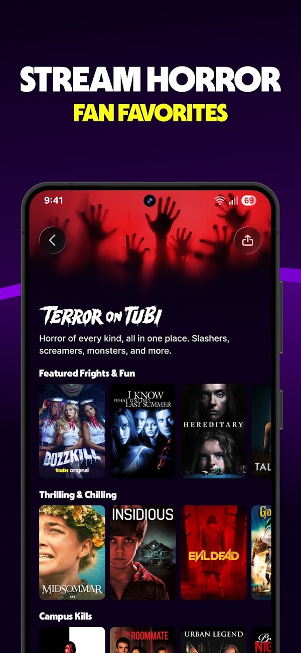 Tubi Android phone screenshot 1