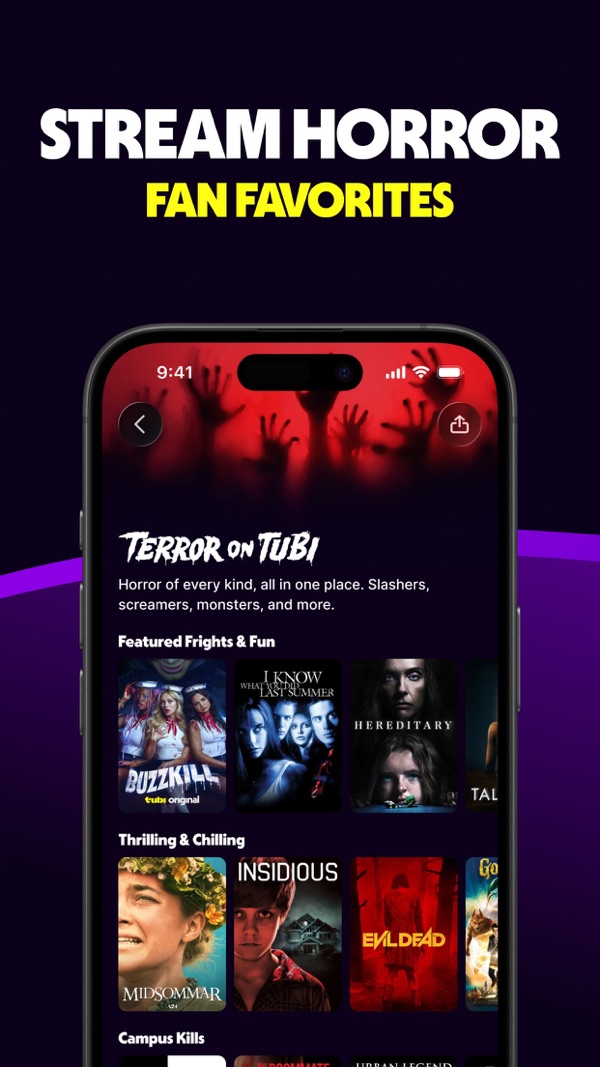 Tubi iPhone screenshot 1