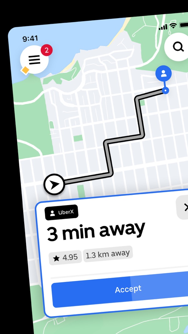 Uber iPhone screenshot 1