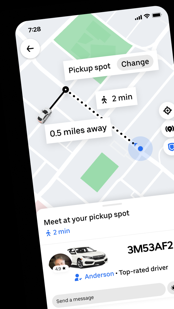 Uber iPhone screenshot 1