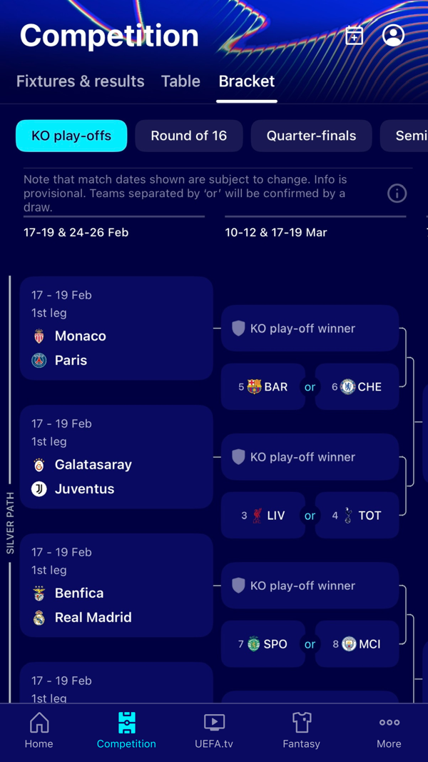 UEFA Champions League Official iPhone screenshot 3