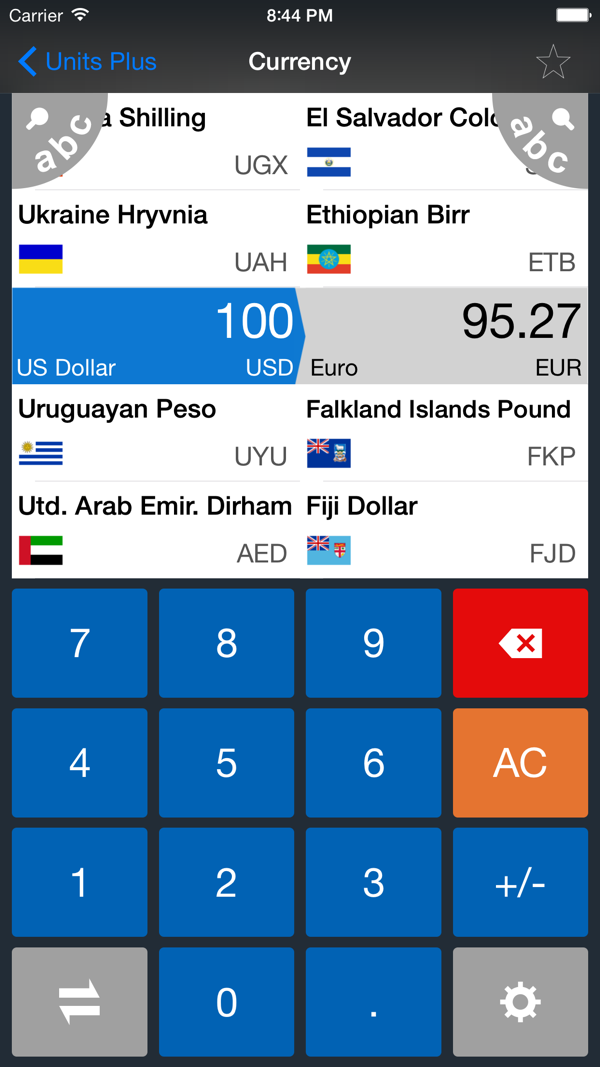 Unit Converter iPhone screenshot 2