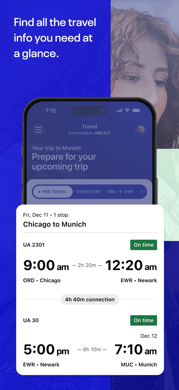 United Airlines iPhone screenshot 1