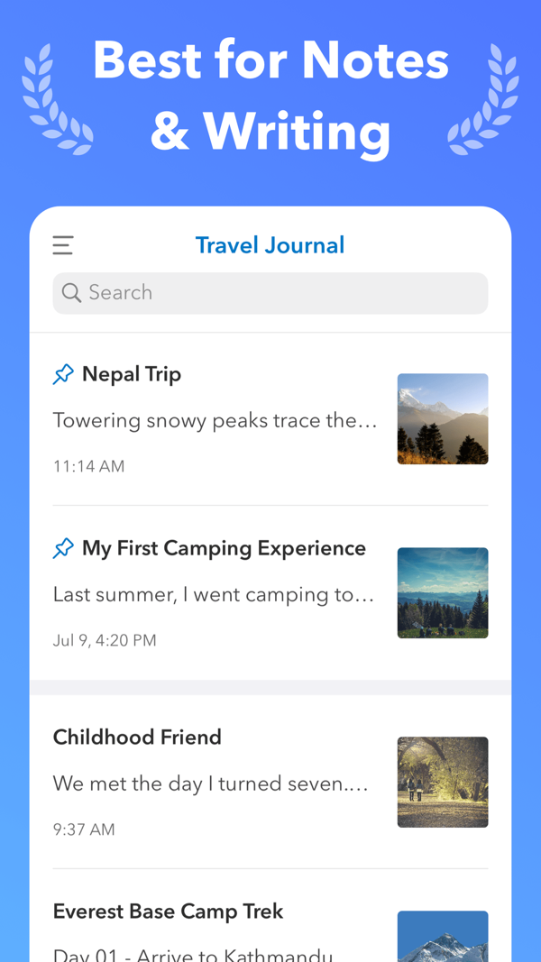 UpNote iPhone screenshot 1