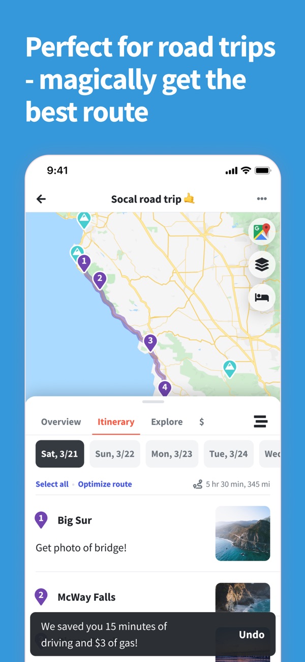 Wanderlog iPhone screenshot 4