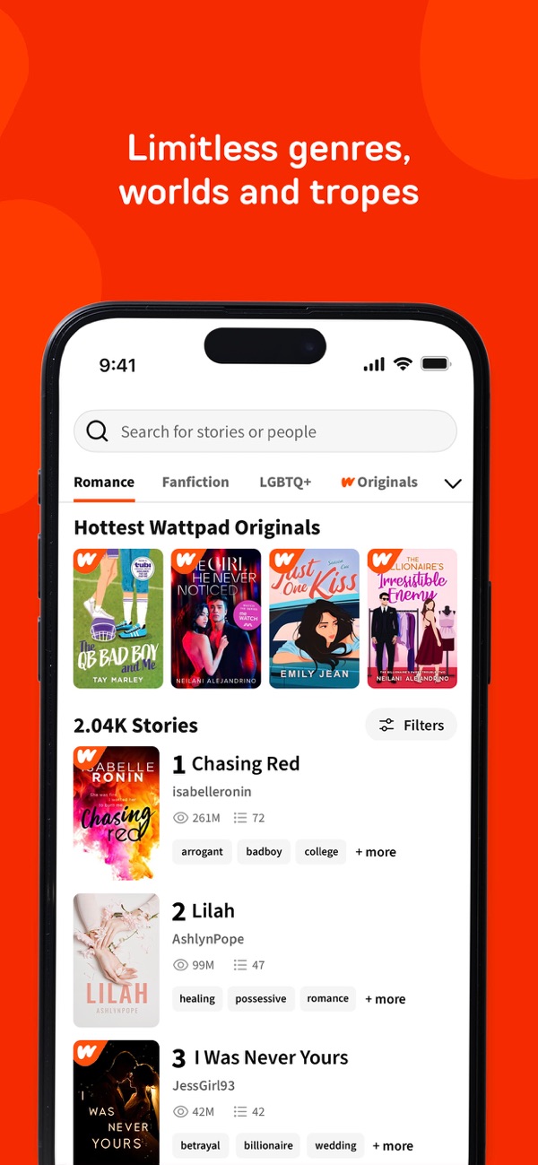 Wattpad iPhone screenshot 2
