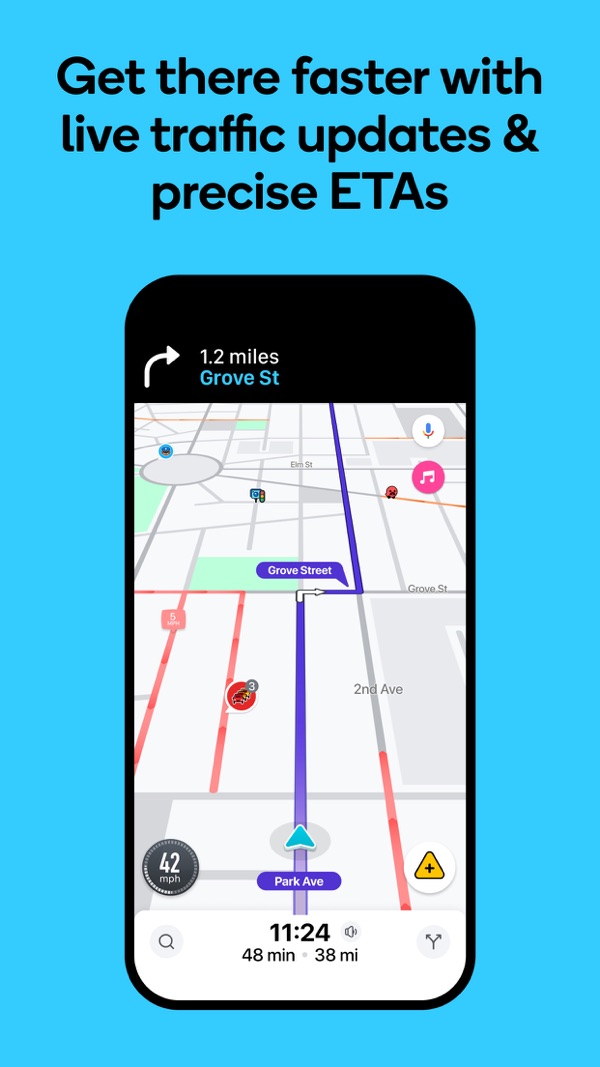 Waze Navigation & Live Traffic iPhone screenshot 1