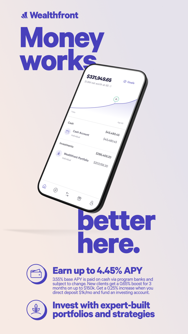 Wealthfront iPhone screenshot 1