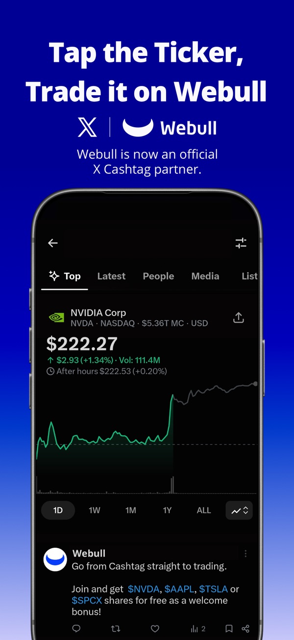 Webull iPhone screenshot 1