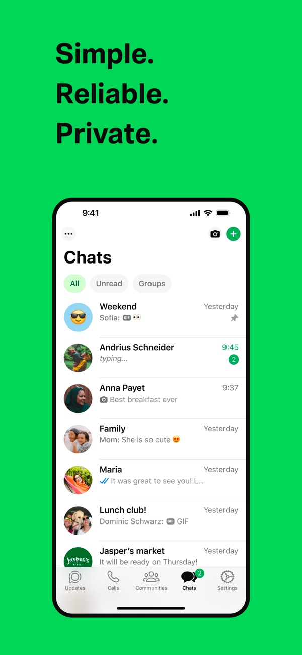 WhatsApp Messenger iPhone screenshot 1