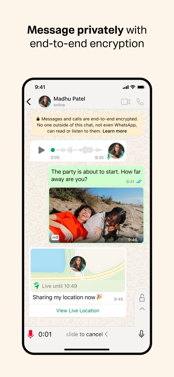 WhatsApp Messenger iPhone screenshot 2
