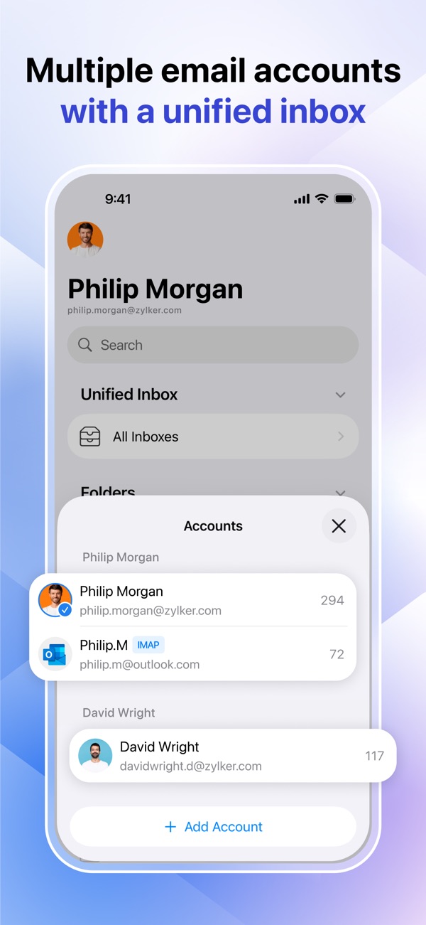 Zoho Mail iPhone screenshot 2