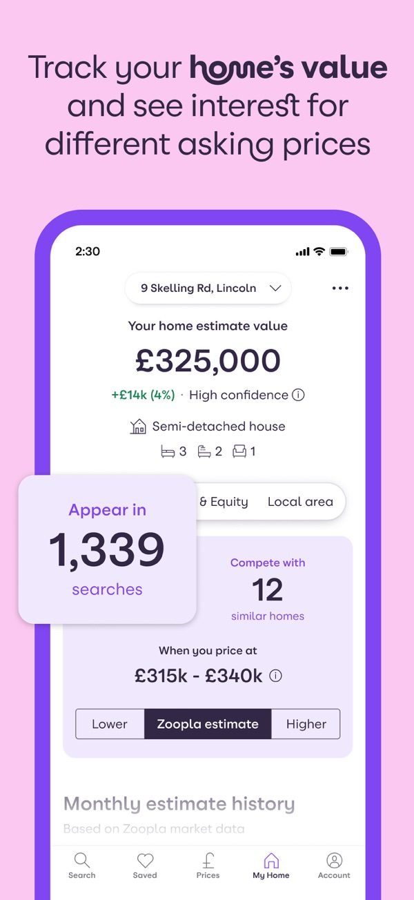 Zoopla home property search UK iPhone screenshot 3